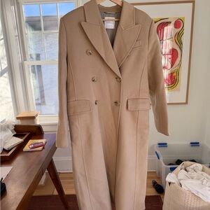 Mango Premium Wool Coat in Tan